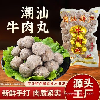 Chaoshan Handmade Beef Balls and Tendon Balls 500g Shantou Specialty Hot Pot Barbecue Soup Powder Ingredients Commercial Wholesale Whole Box