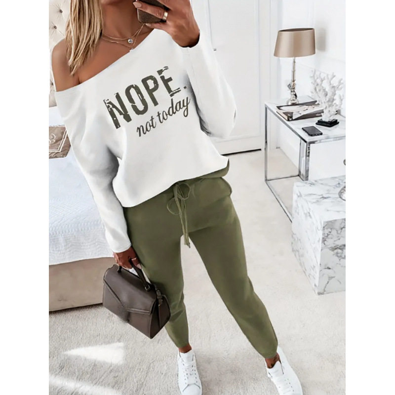 2025 Spring and Autumn European and American New One-character Collar Letter Printing Pocket Casual Long-sleeved Casual suit