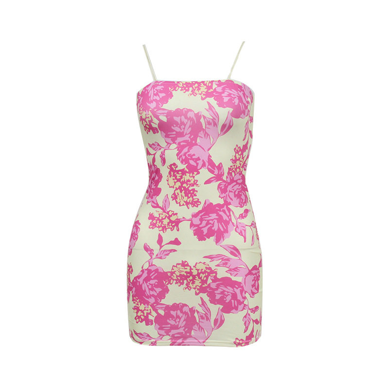 Summer Womens Bodycon Dress Off Shoulder Sexy Rose Print Sleeveless Perfect for Parties and Events Wholesale