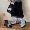 Girls Princess Short Boots Autumn and Winter Children's Boots Sequined Crystal Princess Shoes Silver Style Little Girls Martin Boots