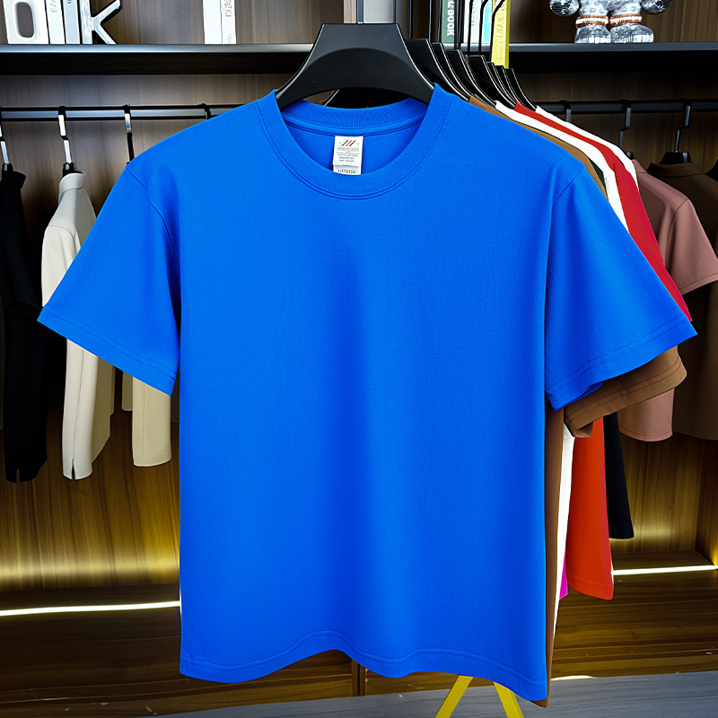 Áo polo nam cổ tròn 100% cotton chải kỹ, áo thun tay ngắn thoáng khí mùa hè — Màu cam, Đỏ Trung Hoa, Màu xanh dương, Xanh nước biển