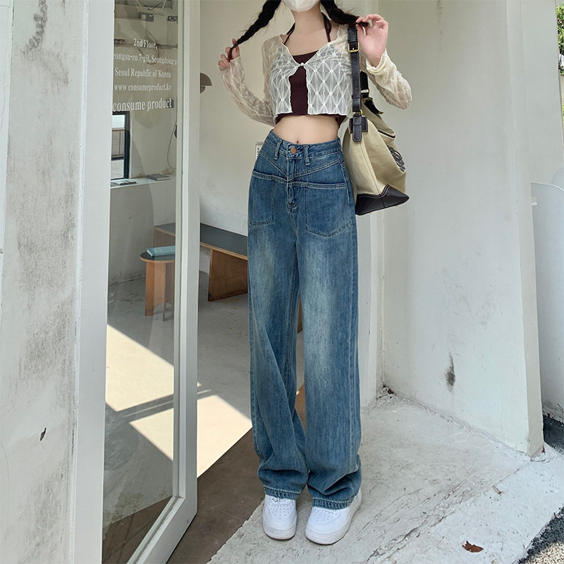 Plus Size Vintage Wide Leg Jeans for Women Loose Fit Flattering Design Casual Style Perfect for Spring Wholesale