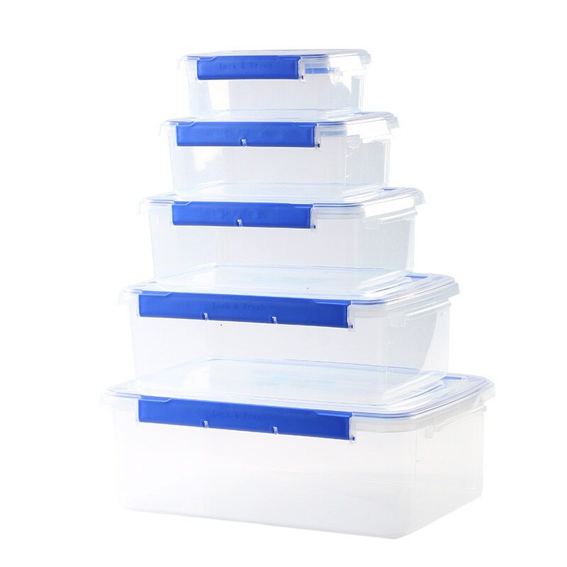 Fresh-keeping Box Transparent Plastic Box Rectangular Refrigerator Special Refrigerated Sealed Food Grade Storage Box Commercial with Lid