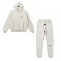 Light gray hooded top + quick-dry pants set