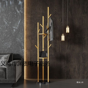 Indoor Floor-Standing Clothes Rack Multi-Functional Household Floor-Standing Clothes Rack Thick and Durable Hanging Bag Storage Dormitory Room