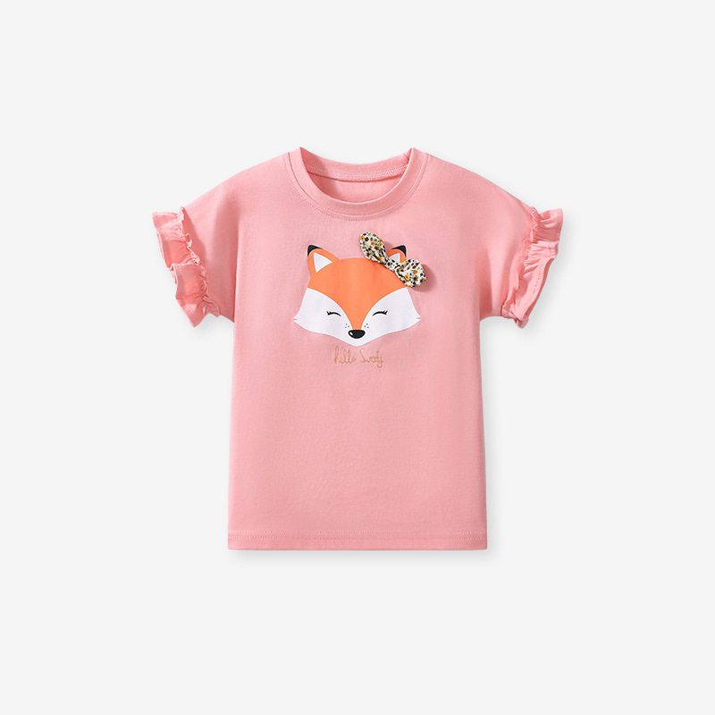Source Kids' Clothing Factory Wholesale, Summer Short-sleeve Girls' Top, New Cartoon Kids' T-shirt