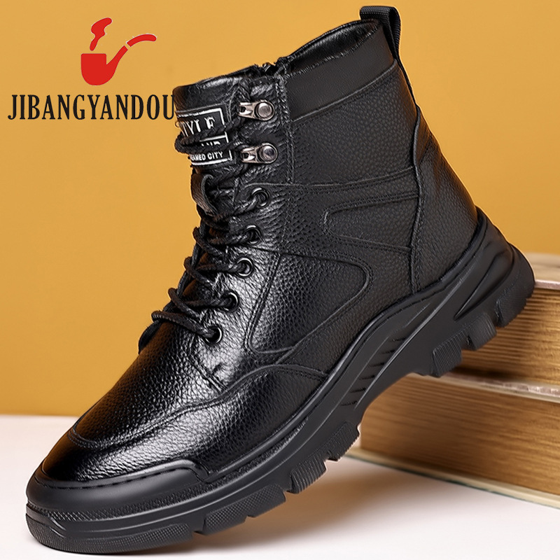 Boot Martin Nam Chất Liệu Da Bò Cao 5cm