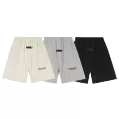 Cross-Border Wholesale Fog Multi-Line Essentials Flocked Letter Shorts Summer Casual Pure Cotton Straight Sports Pants