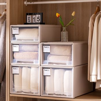Wardrobe Drawer-Type Storage Box Plastic Household Clothing Cabinet Storage Box Clothes Storage Box Installation-Free Storage Drawer