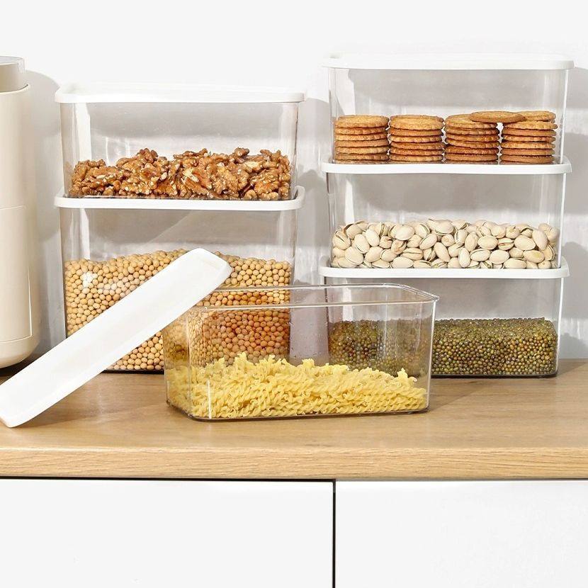 Grains sealed cans transparent dry food grain tea biscuits kitchen food storage box fresh sealed crisper