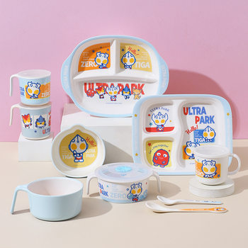 Wuhe Altman Children's Special Bowl for Eating Tableware Cartoon Household Baby Bowl Spoon suit Little Boy's Supplementary Bowl