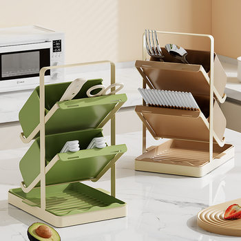 Chopstick Storage Rack Kitchen Plastic Countertop Draining Chopstick Holder Multifunctional Multi-Layer Spoon Storage Box Organizer Kitchen Utensils