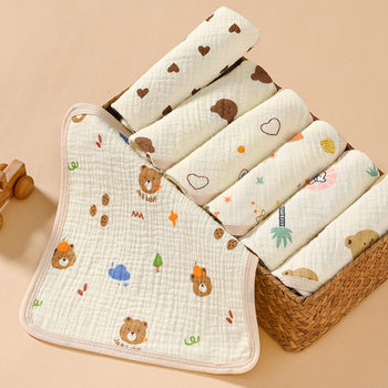 Class A four-layer square towel crepe baby towel newborn baby saliva towel children breathable cotton gauze