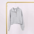 Heather gray stand collar half-sweatshirt
