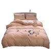 Cartoon Milk Velvet Four-Piece Winter Thickeneded Flannel Quilt Cover Bed Sheetss Student Dormitory Three-Piece Fleece-Lined Bedding Set
