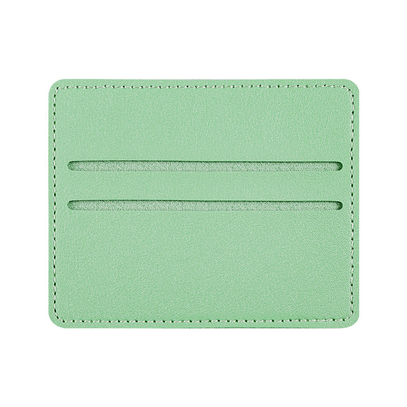 Factory card bag pu leather custom creative card bag in stock printable advertising logo simple mini lightweight business card holder