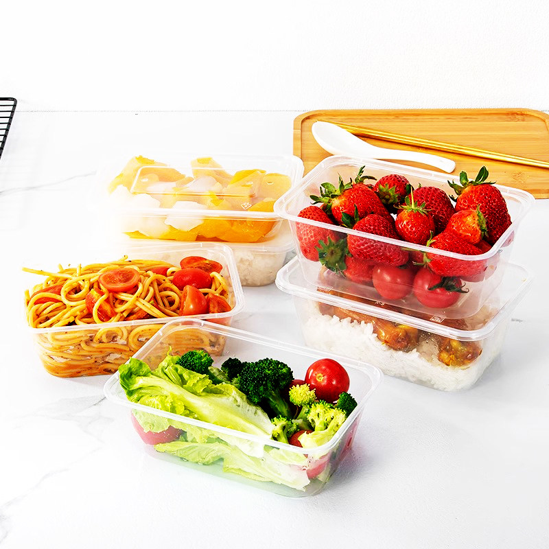 Disposable Lunch Box, Plastic Take-Out Packaging Box, Round Thickeneded Lunch Box with Lid, Microwaveable Lunch Box, Soup Bowl, Take-Out Packaging