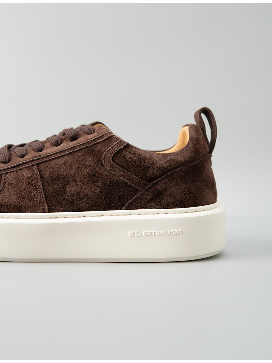 Giày sneaker nam da lộn cao cấp phong cách old money, đế dày giảm chấn — Màu be, Màu cà phê