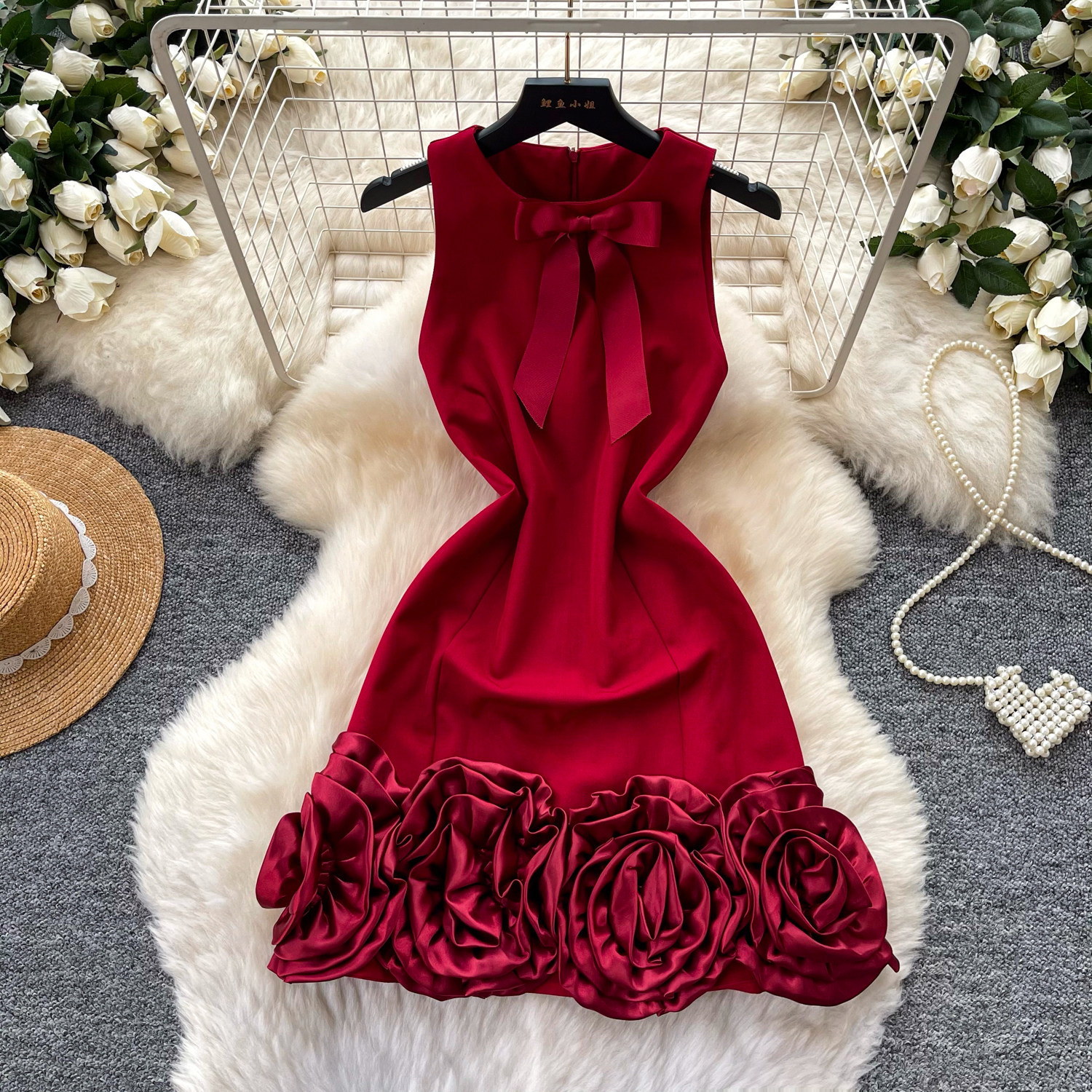 Elegant Floral A Line Dress for Women Sleeveless Sweet Youthful Design Perfect for Parties and Special Occasions