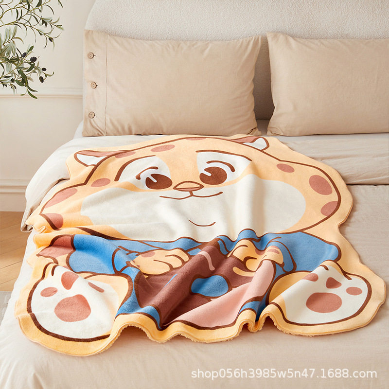 Zoobies Zootopia Special-Shaped Double-Sided Velvet Blanket Q Cute, Comfortable, Soft and Anti-Static Sofa Blanket
