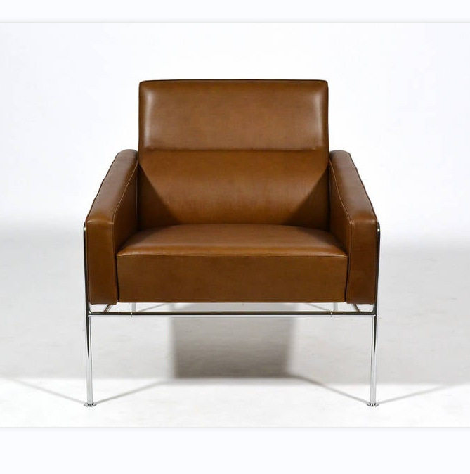 Arne Jacobsen 3300北欧风格单人沙发客厅i沙发椅皮质休闲椅