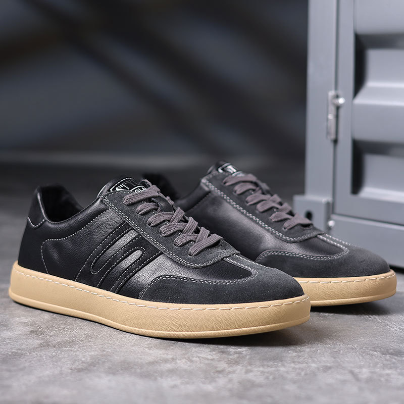 Giày Thể Thao Nam Chất Liệu Da Bò Thoáng Khí Hàng Mùa Xuân Thu Đông