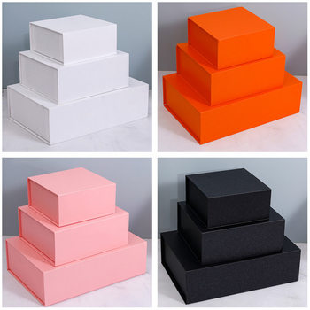 Gift Box Wholesale Magnetic Gift Box Texture Can Be Added with Sponge Lining Book-Shaped Flip Box Cross-Border Tea Box Customization