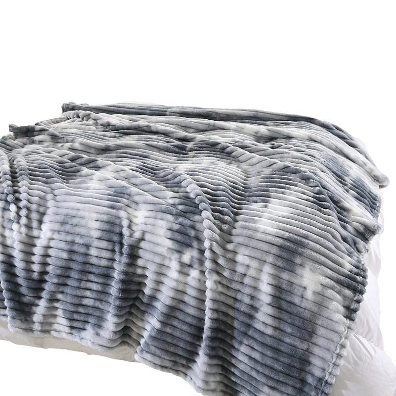 2025 New Thickened 260g Printed Flannel Scandinavian Tie-Dye Coral Velvet Office Air Conditioning Blanket