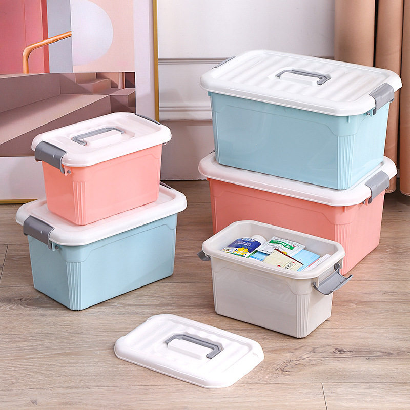 Haojue Plastic Storage Box Thickeneded Pulley Storage Box Large and Small Clothing Satchel Storage Box Toy Storage Box