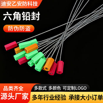 Steel Wire Hexagonal Disposable Lead Seal Water and Electricity Meter Anti-Theft and Anti-Counterfeiting Seal Tightening Lock Tie Hexagonal Lead Seal