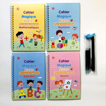 Amazon Children's Groove Control Pen Training Book English Alphabet and Numeric Practice Copybook Children's Fun Painting Book
