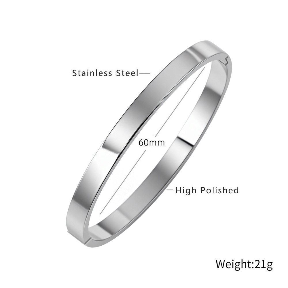 真空电镀通体钛钢时尚光面手镯百搭气质高级感配饰钛钢手镯工厂价