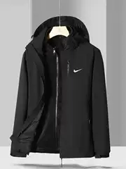 Men's and women's three-in-one detachable fleece-lined thickened spring, autumn and winter printed logo windproof waterproof coat windbreaker