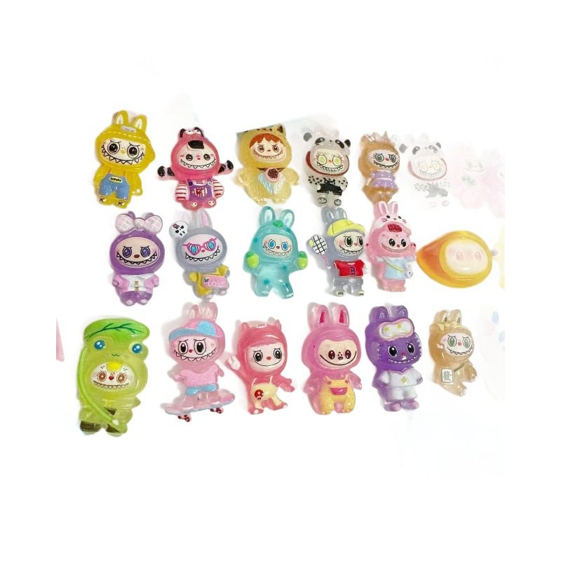 Luminous Labubu Blind Bag Cute Cartoon Surprise Resin DIY Accessories Toy Doll Primary School Student Birthday Gift