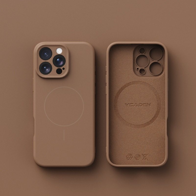 Casual Pure Color Liquid Thin Circle Magnetic Suction Suitable for Iphone16Promax Mobile Phone Case Apple 17 Photo Button Soft