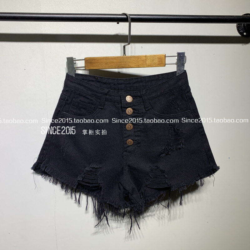 High Waisted Ripped Denim Shorts for Women Loose Fit A Line Frayed Hem Summer Style Wholesale Available