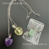 Natural Stone Crystal Pendant Peach Heart Natural Crystal Perfume Bottle Essential Oil Bottle Necklace Pendant Cross-Border Hot Sale Manufacturer Direct