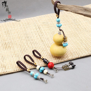 Small gourd lanyard hand rope flat knot cap nail inlay car key chain pendant pendant accessories play handle bag lanyard