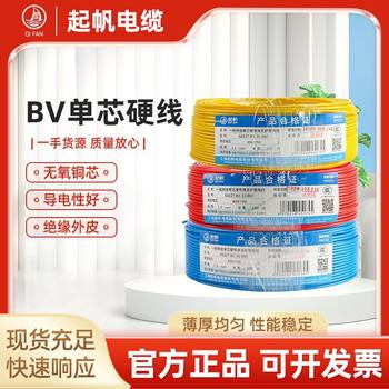 Qifan Cable Bv Hard Wire 0.5/0.75/1/1.5 Square National Standard Power Cord Copper Core Wire Home Decoration Wire Wholesale