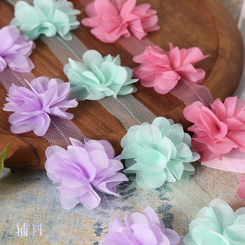 Factory Direct Sales Chiffon Lace Stereo Flowers Lace Multi-color Spot diy Handmade Accessories Clothing Accessories