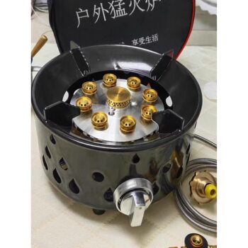 Nine-Star Outdoor Fierce Stove New Gas Stove Portable Cassette Stove Camping Style Windproof Seven-Star Stove Gas Stove