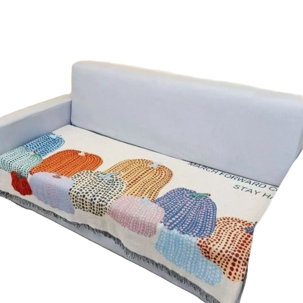 W1Tr Sofa Cushion 85*180cm Cotton and Linen Skin Friendly Soft Four Seasons Multifunctional Sofa Towel Thread Blanket