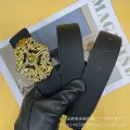 Cross pattern + cro heart gold buckle