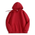 Big red cashmere hooded sweatshirt