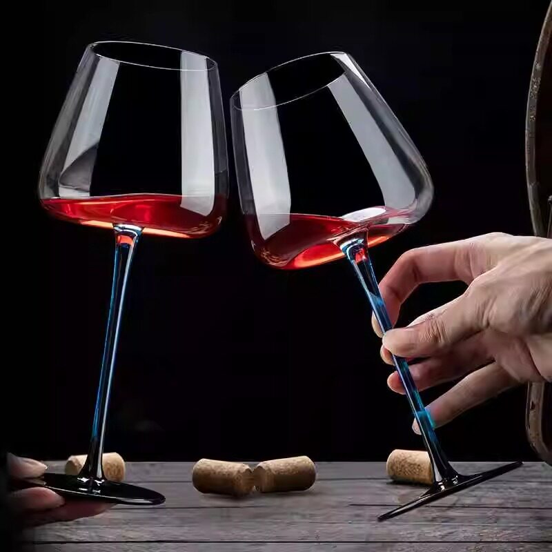Burgundy Red Wine Glass Set for Home Use, Light Luxury, High-Value Decanter, French Creative Blue Wine Glass Manufacturer
