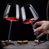 Burgundy Red Wine Glass Set for Home Use, Light Luxury, High-Value Decanter, French Creative Blue Wine Glass Manufacturer