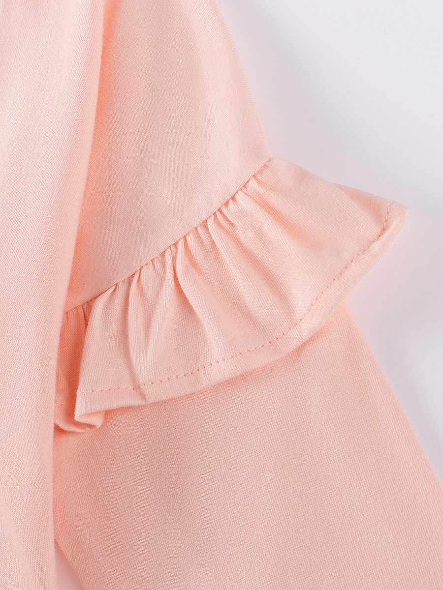 Source Factory Girls' Skirt Wholesale, Autumn Ruffle Sleeve Kids' Dress, Cartoon Heat Transfer Cotton Kids' Dress