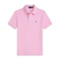 Pink polo blue label