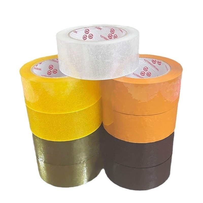 in stock tape paper transparent large roll 5.5cm wide express packing belt wholesale logistics sealing box yellow tape