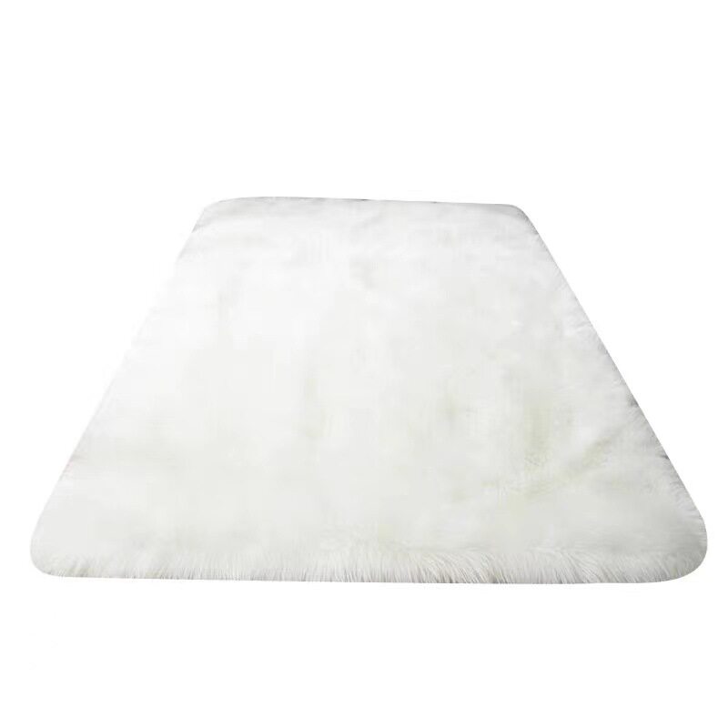 Imitation Wool Leather Carpet Living Room Home Carpet White Plush Children's Mat Bay Window Bedroom Fluffy Mat Carpet
